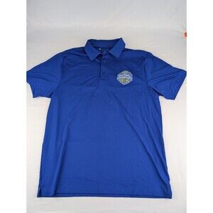 Mens L UA South Dakota State Jackrabbits Football Polo Shirt SDSU Blue Large